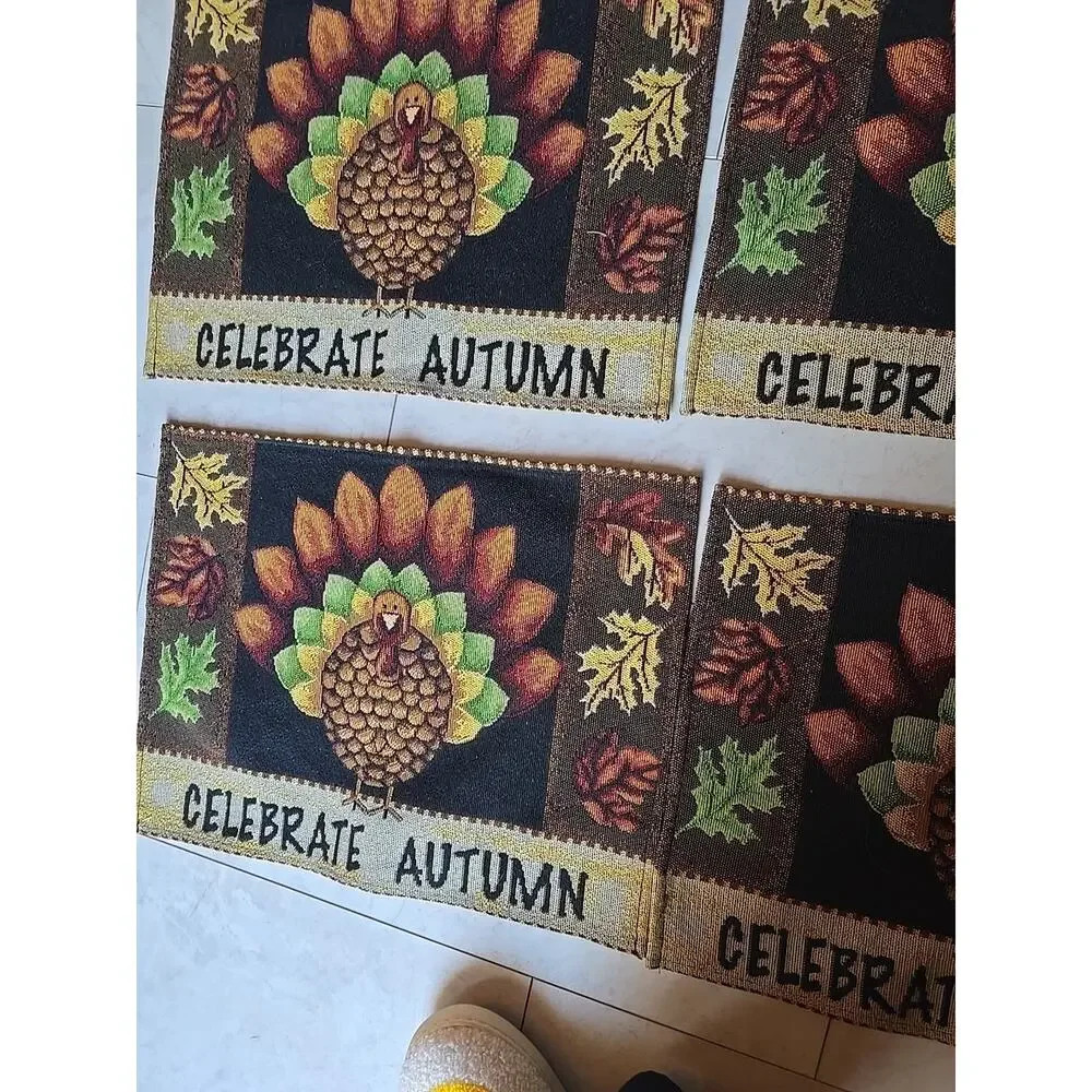 Lot of 6 Windham Home Celebrate Autumn Thanksgiving Tapestry‎ Placemats 13